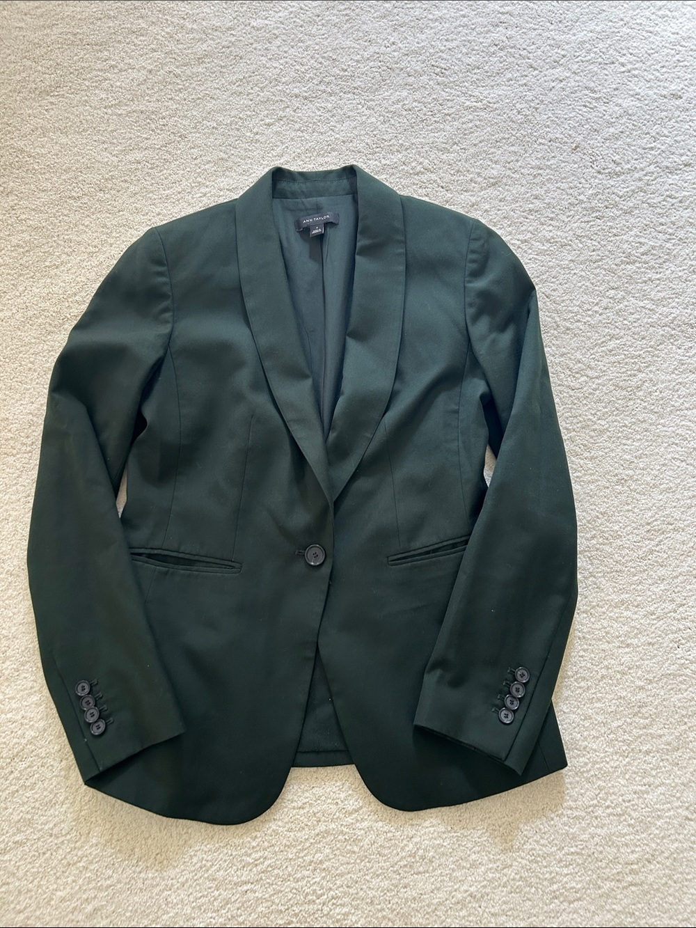 Ann Taylor Dark Green Single-Button Women's Blazer